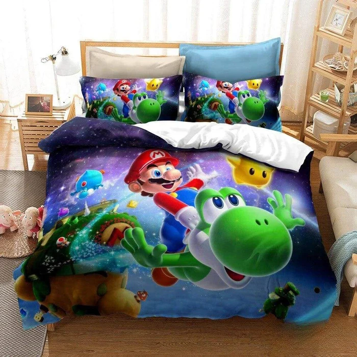 Ropa De Cama De Mario Y Yoshi Ropa De Cama De Mario Y Yoshi