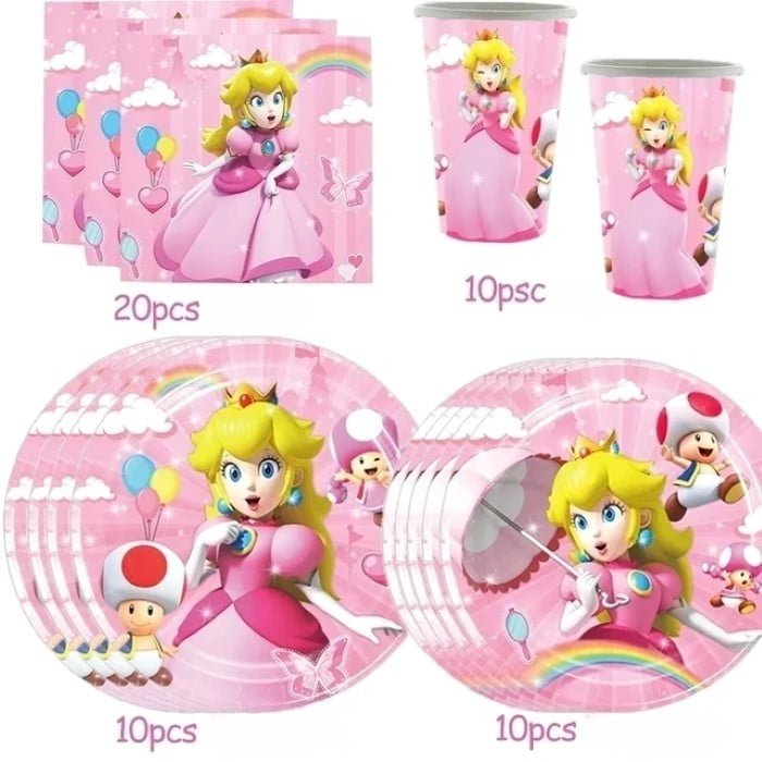 Suministros Para La Fiesta De Cumpleaños De La Princesa Peach. Suministros Para La Fiesta De Cumpleaños De La Princesa Peach.