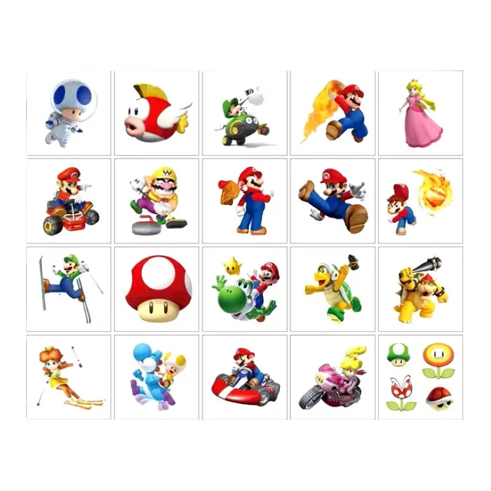 Tatuajes Temporales De Mario Para Niños Tatuajes Temporales De Mario Para Niños