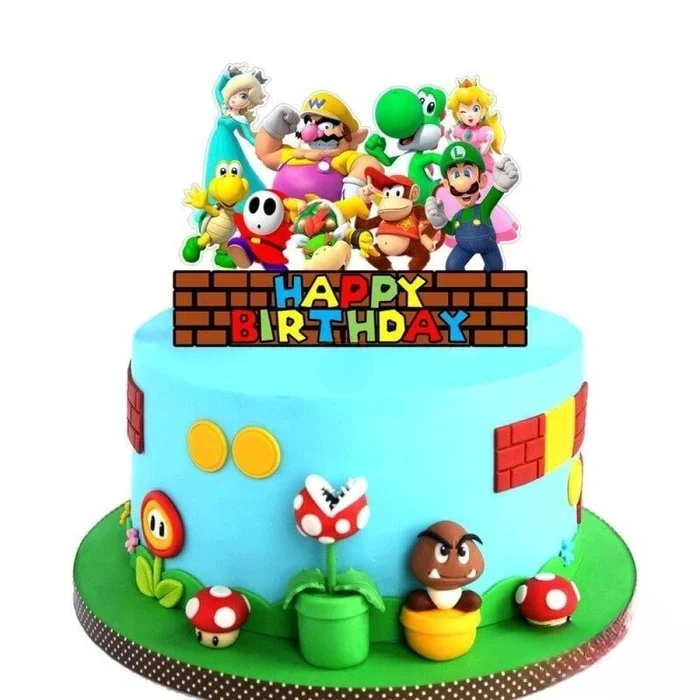 Adorno Para Tarta De Feliz Cumpleaños De Super Mario Adorno Para Tarta De Feliz Cumpleaños De Super Mario