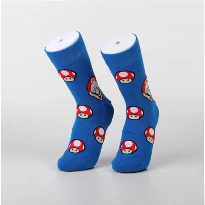 Calcetines Mario Y Setas Azules Calcetines Mario Y Setas Azules