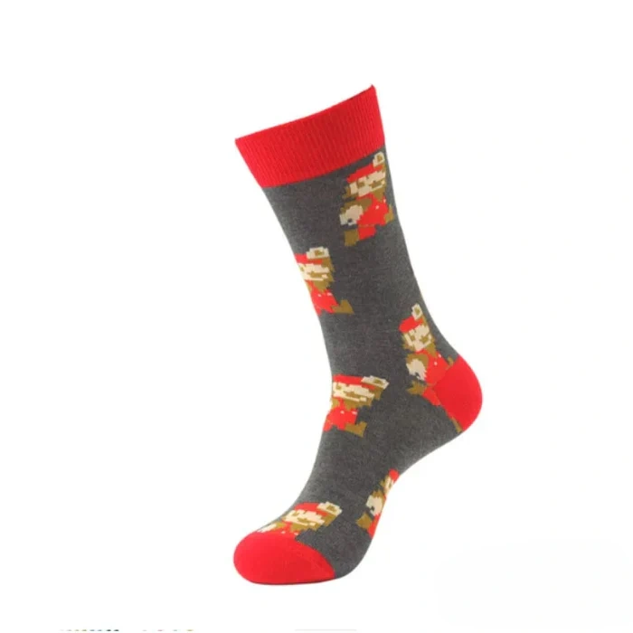 Calcetines Mario Gris Y Rojo Calcetines Mario Gris Y Rojo